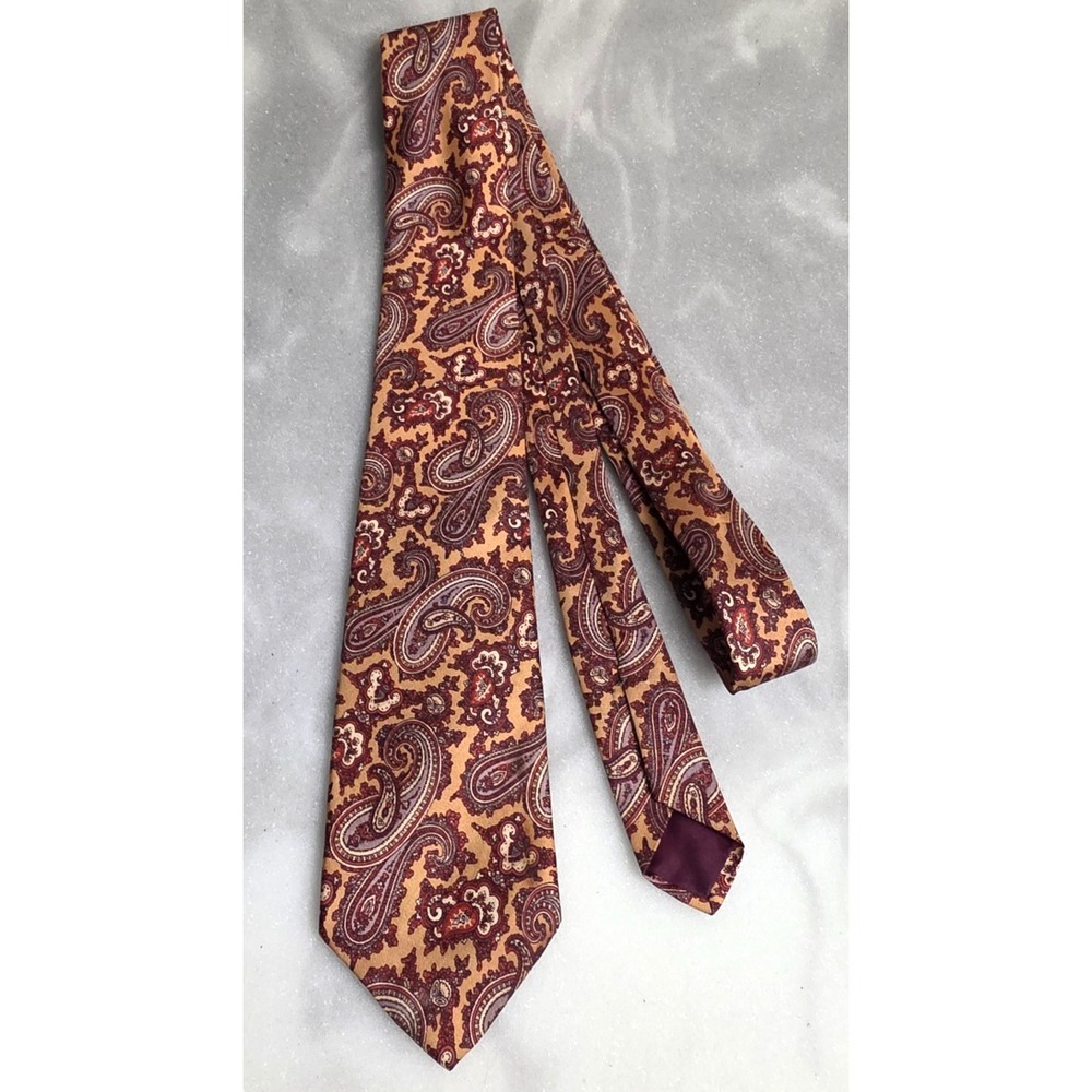 Vintage Art Deco Burgundy Necktie Geometric Paisley Montgomery Ward Wards Tie